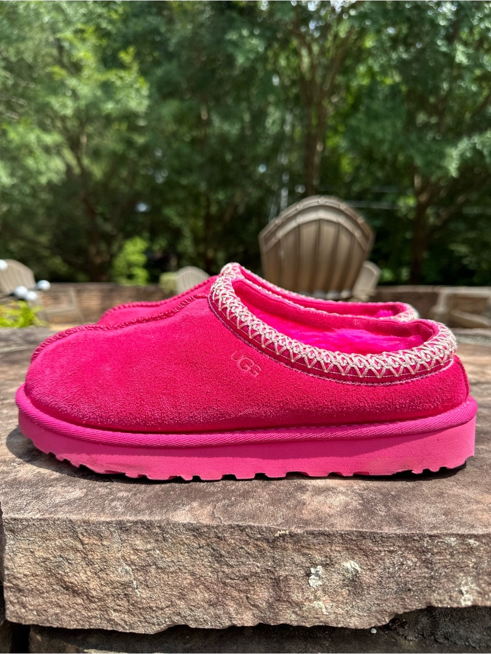 UGG Tasman Hot Pink Suede Clog Women’s Size 8